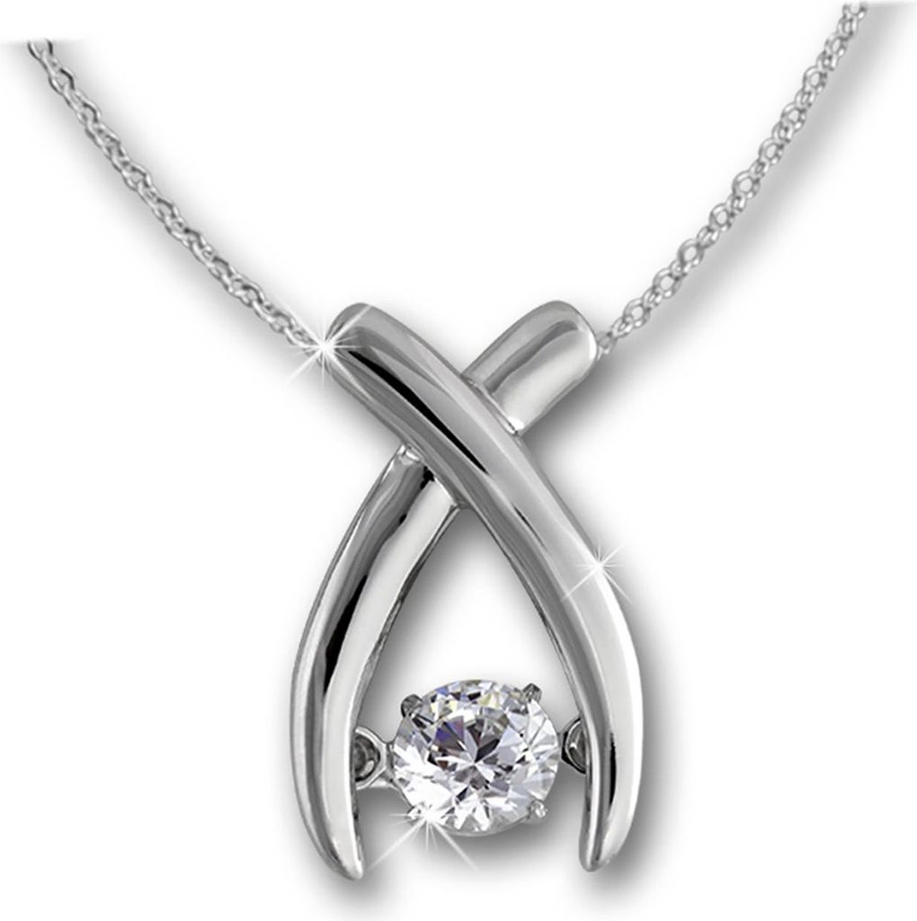 SilberDream SET Kette Anhänger Zirkonia beweglich Kreuz SILBER D2DSK103W