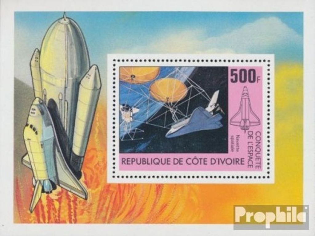 Briefmarken Elfenbeinküste 1981 Mi Block17 (kompl.Ausg.) postfrisch Raumfahrt