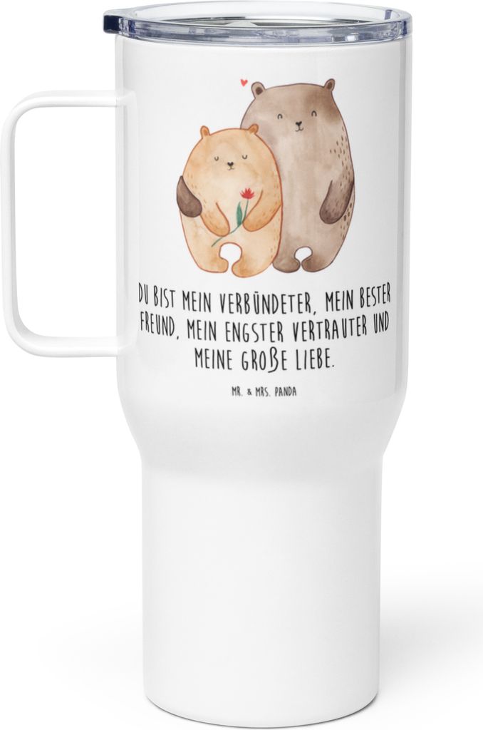 Mr. & Mrs. Panda Kaffee-to-go-Becher Bären Liebe - Weiß - Geschenk, thermosbecher, Bär, Verknallt, Mehrwegbecher, Teetasse, Blume, Kuscheln, The...