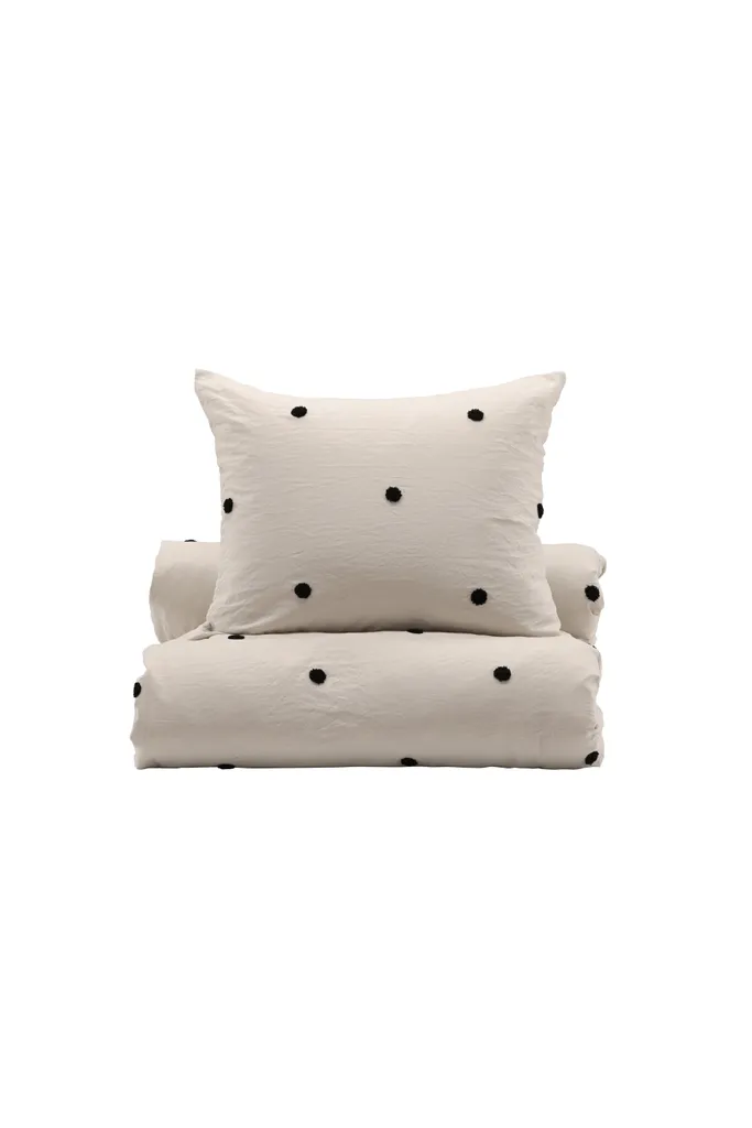 Housse de couette Loke gris clair - Parure de lit complète 3 pièces