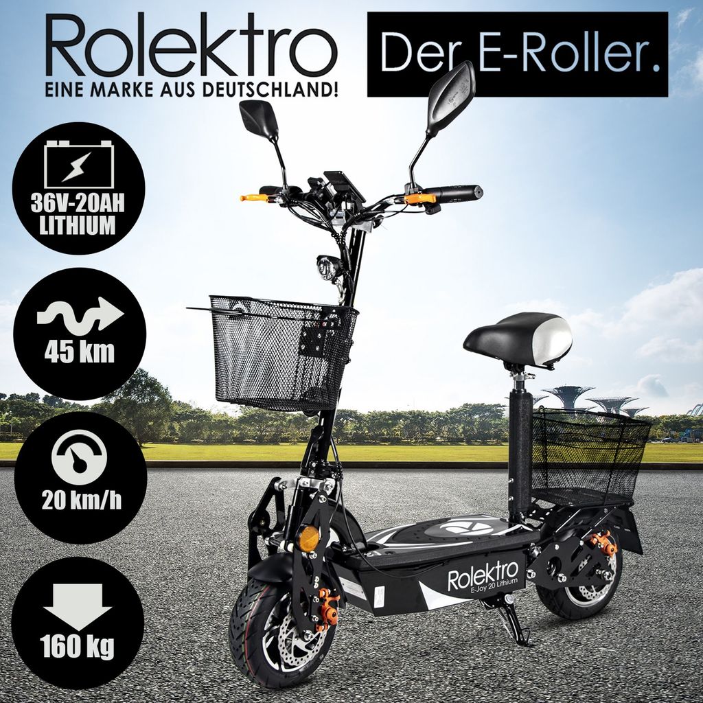 Rolektro, E-Joy 20 Lithium, Schwarz, 36V-20AH Akku, 500 Produktbild 3