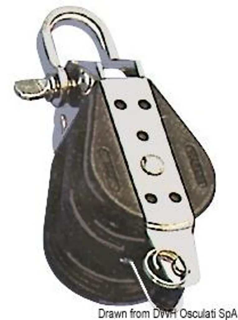 Poulie double bloc roulements à billes et émerillon pour drisse