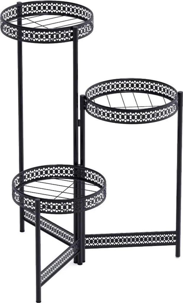 Meuble à pots de fleurs design en métal - Étagère de jardin 3 étages