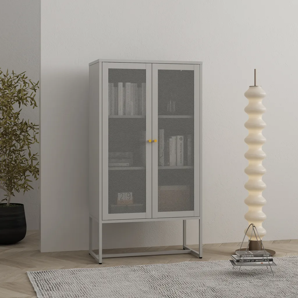 Armoire Sund 150x80x40 cm : sécurisez et organisez vos documents Gris
