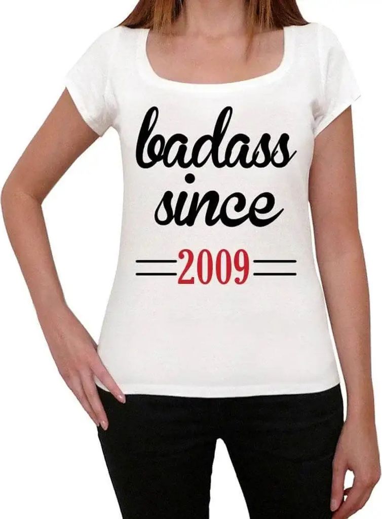 Damen Grafik T-Shirt Knallhart seit 2009 – Badass Since 2009 – Geschenk 15. Geburtstag Jahrestag 15 Jahre Jubiläum 15 Jährige Frau Jahrgang 2009