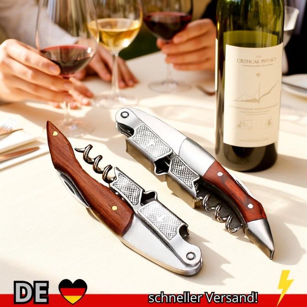 Korkenzieher mit Holzgriff Professioneller Weinöffner Tragbare Schraube