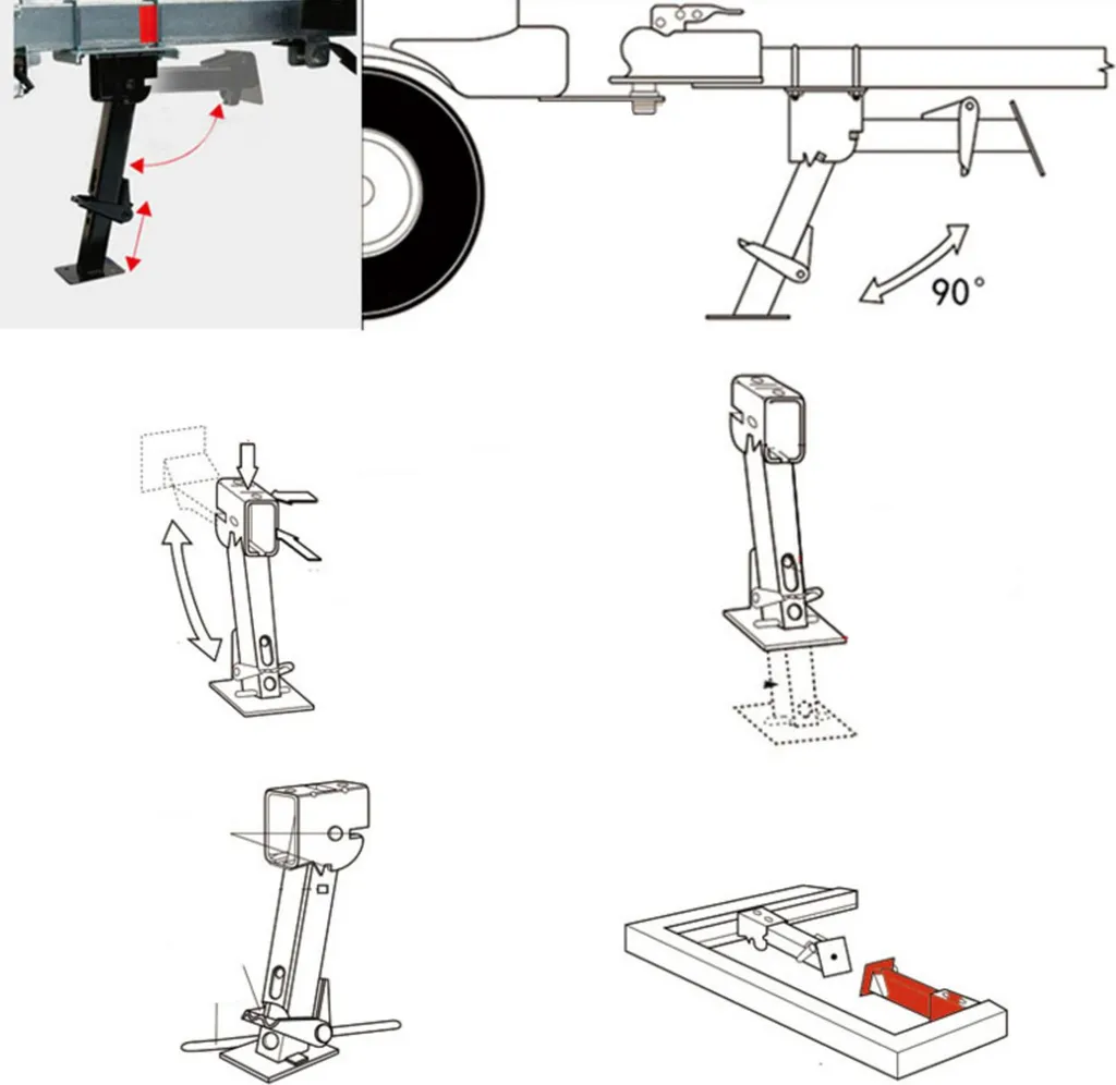 Lot de 2 jacks de stabilisation pour remorque Jack Iron réglables 1000lb