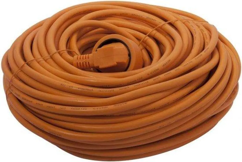 Rallonge de jardin orange 40m - Cordon d'alimentation avec terre IP20