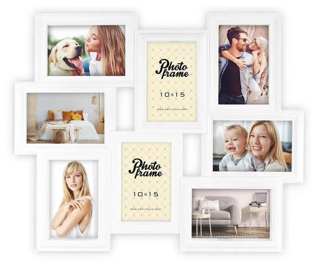 Cadre photo multiple Tolosa blanc pour créer une déco murale de famille