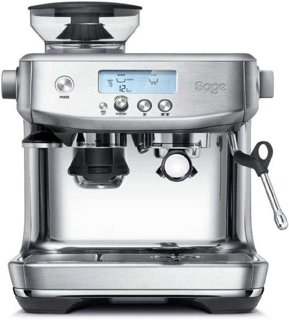 Sage Espressomaschine Barista Pro,Espressokocher mit Milchsystem,Siebträger,Edelstahl, Espressomaschine,Kaffeemaschine,Kaffeevollautomat mit Mahlwerk