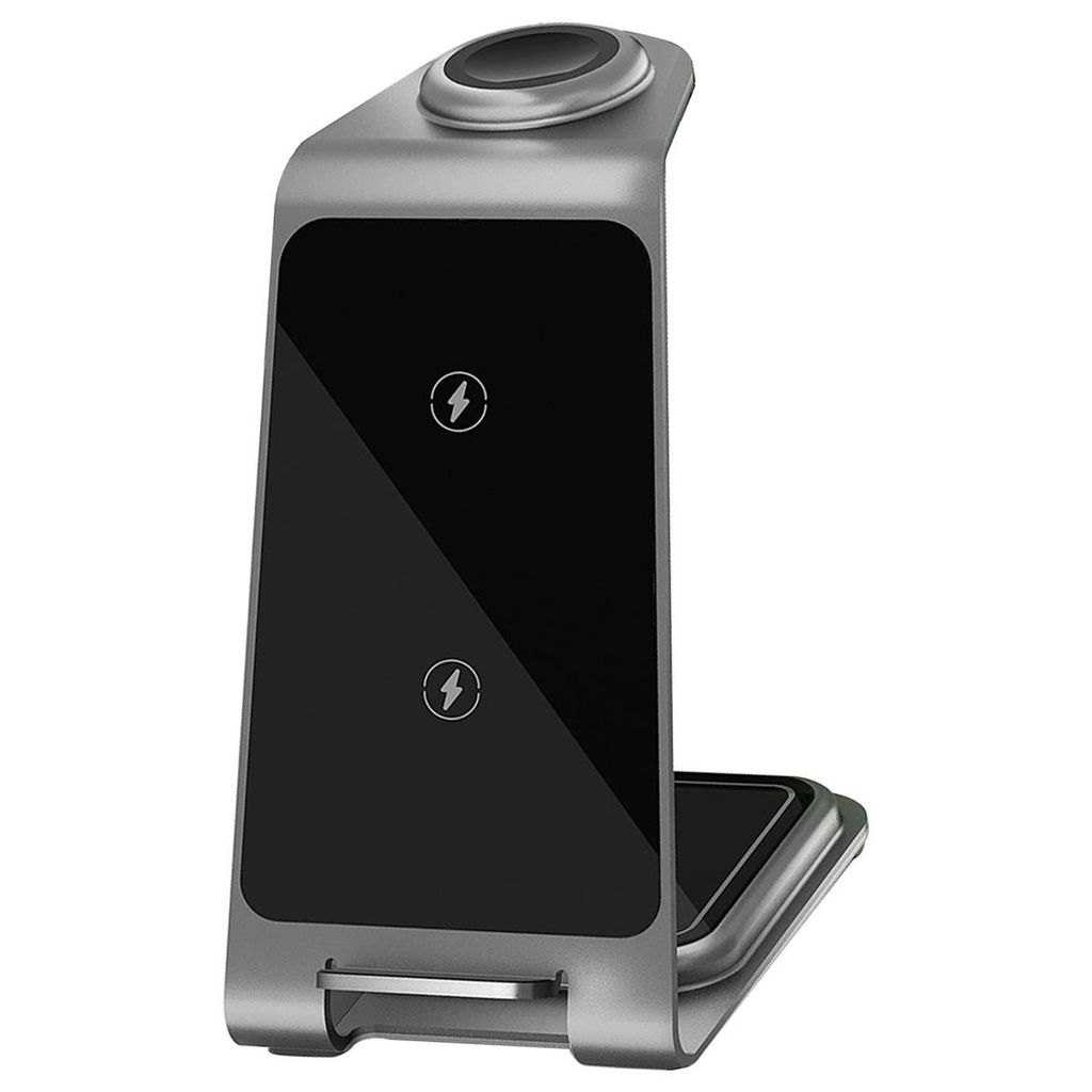 Qi Wireless Charger, induktive kabellose Ladestation für Smartphone, geeignet für iPhone, Samsung, AirPods und Apple Watch