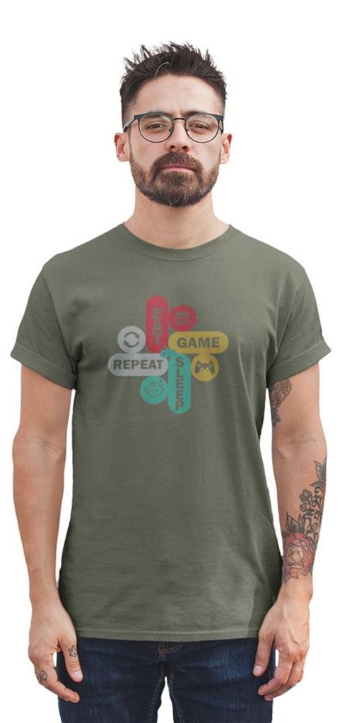 D&B Uni Polo ST00198 Gamer MilitärGrün-Größe S
