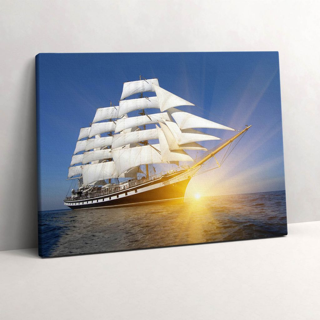 Segelyachten - Segeln – Leinwandbild Wandbild – 80x60 cm – Leinwandbilder – Wandbilder – Schlafzimmer – Flur