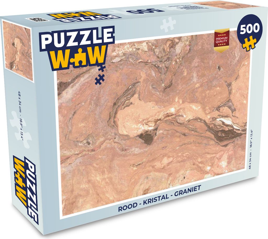 MuchoWow Puzzle 500 Teile Rot - Kristall - Granit - 500 Teile - Kinder - Selberbauen - Puzzlespiele