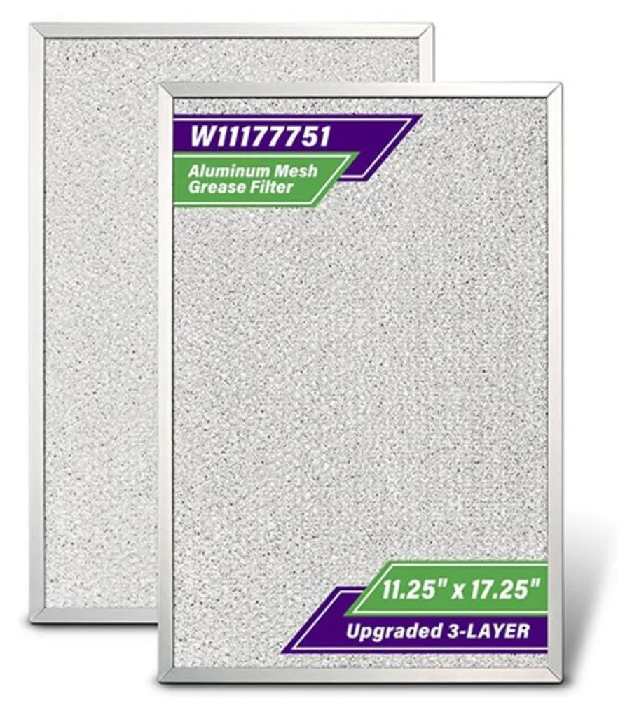 Lot Filtre Hotte Cuisine pour Whirlpool 43,8cm x 28cm en Métal Argent