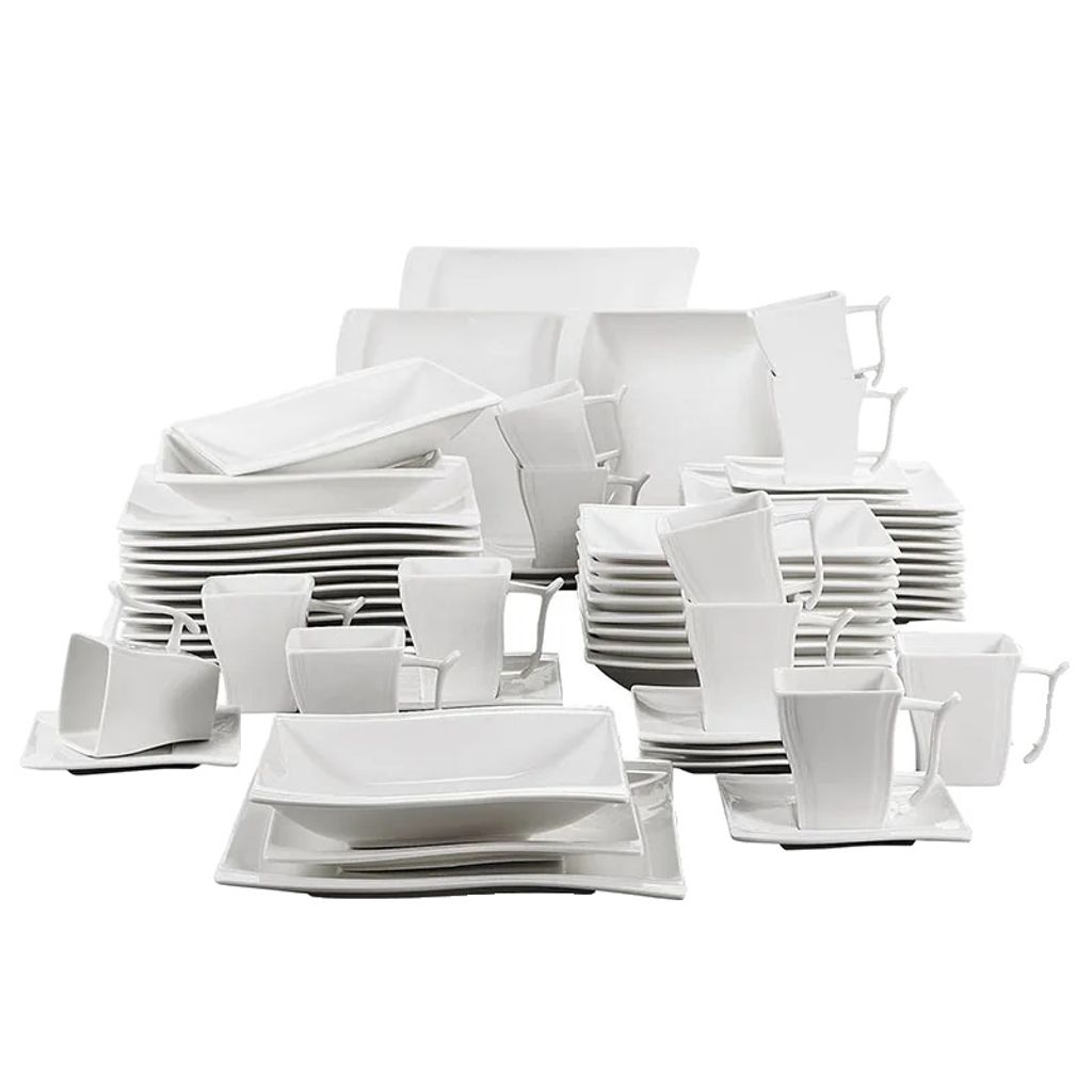 Porcelanowy zestaw naczyń, minimalistyczny design, Zdjęcie produktu 