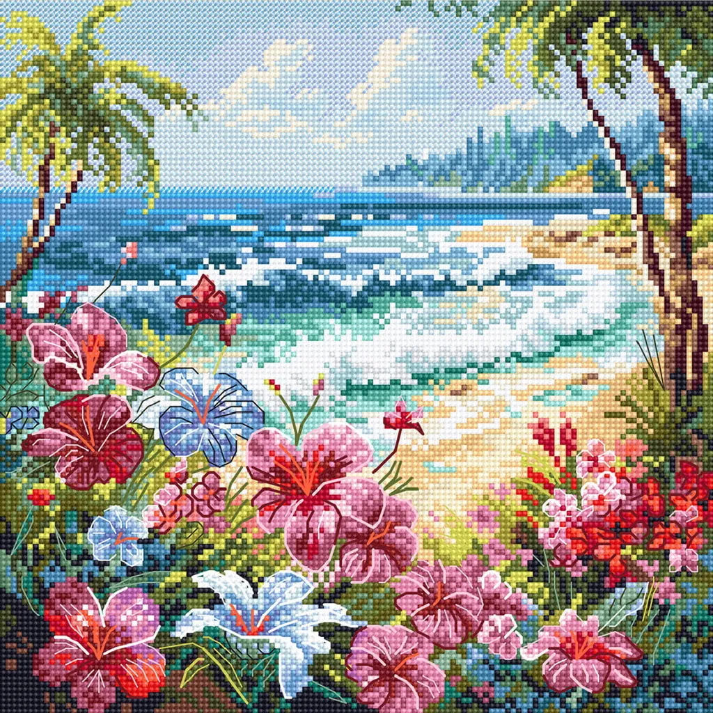 Letistitch Kit Broderie Point de Croix Paradis Motif à Compter 21x21cm