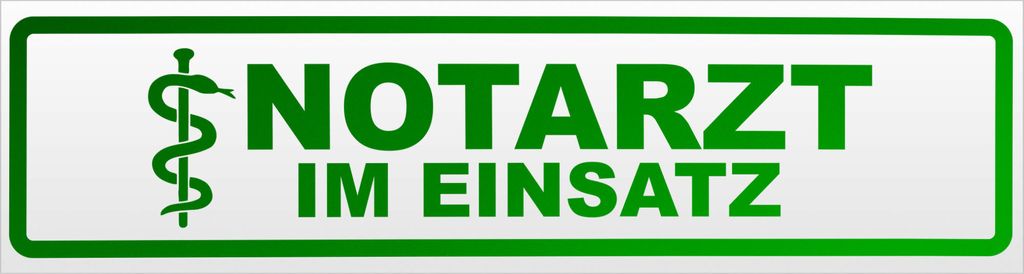 Kiwistar Notarzt im Einsatz Magnetschild Schild magnetisch - 45cm Grün - reflektierend - Magnetfolie für Auto PKW Kfz