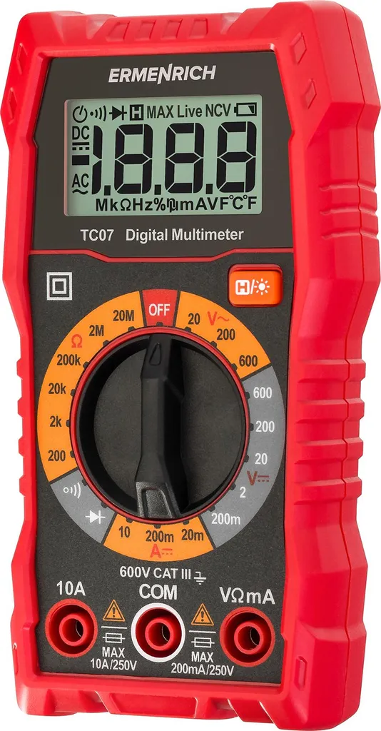 Multimètre Numérique Ermenrich Zing TC07 - Testeur Électrique Polyvalent