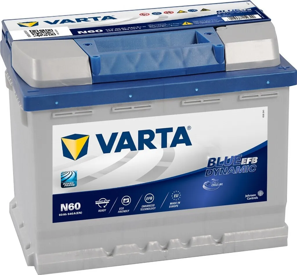 Batteria VARTA N60 Blue Dynamic EFB 60Ah 640A | Per Auto Start-Stop Cittadine