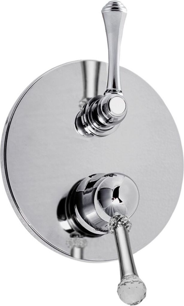 Luxus Dusch Unterputz-Einhebelmischer mit 3-Ausgängen & Umstellung Silber Ø 19 cm - Luxus Qualität Italy