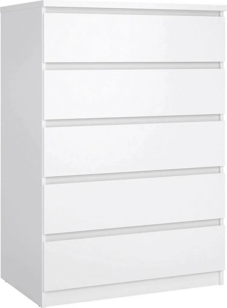 Commode NAIA Buffet blanc brillant - Meuble de rangement design scandinave