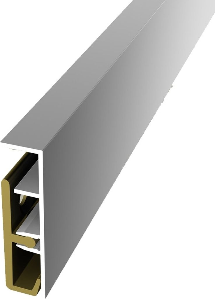 Metall Sockelleiste 60 x 60 x 2500 mm Fußleiste Fußbodenleiste Aluminium Pulverbeschichtet Schwarz Glatt Schrauben und Dübel inkl. Küberit