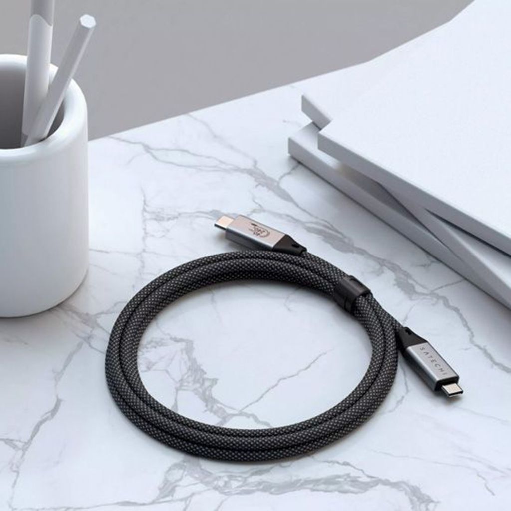 SATECHI USB4 V2 Pro Kabel, 120Gbps Dataoverdracht, 240W Power Delivery, 8K@ 60Hz Video, Thunderbolt 5, 4, 3 Compatibel, voor MacBook, Windows en meer, 1,2 m