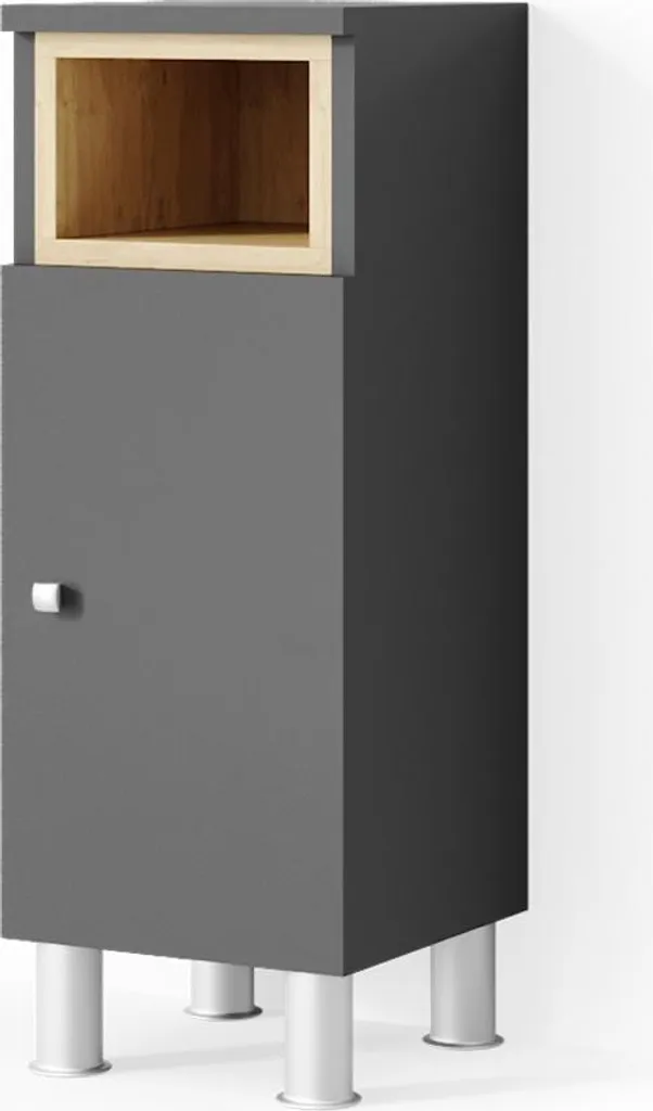 Mobiletto Bagno 30x82 cm Vicco Aquis Antracite Sonoma | Salvaspazio