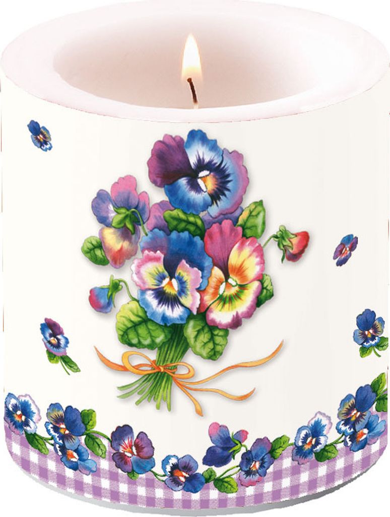 Kerze klein – Candle small – Format: Ø 7,5 cm x 9 cm – Brenndauer: 35