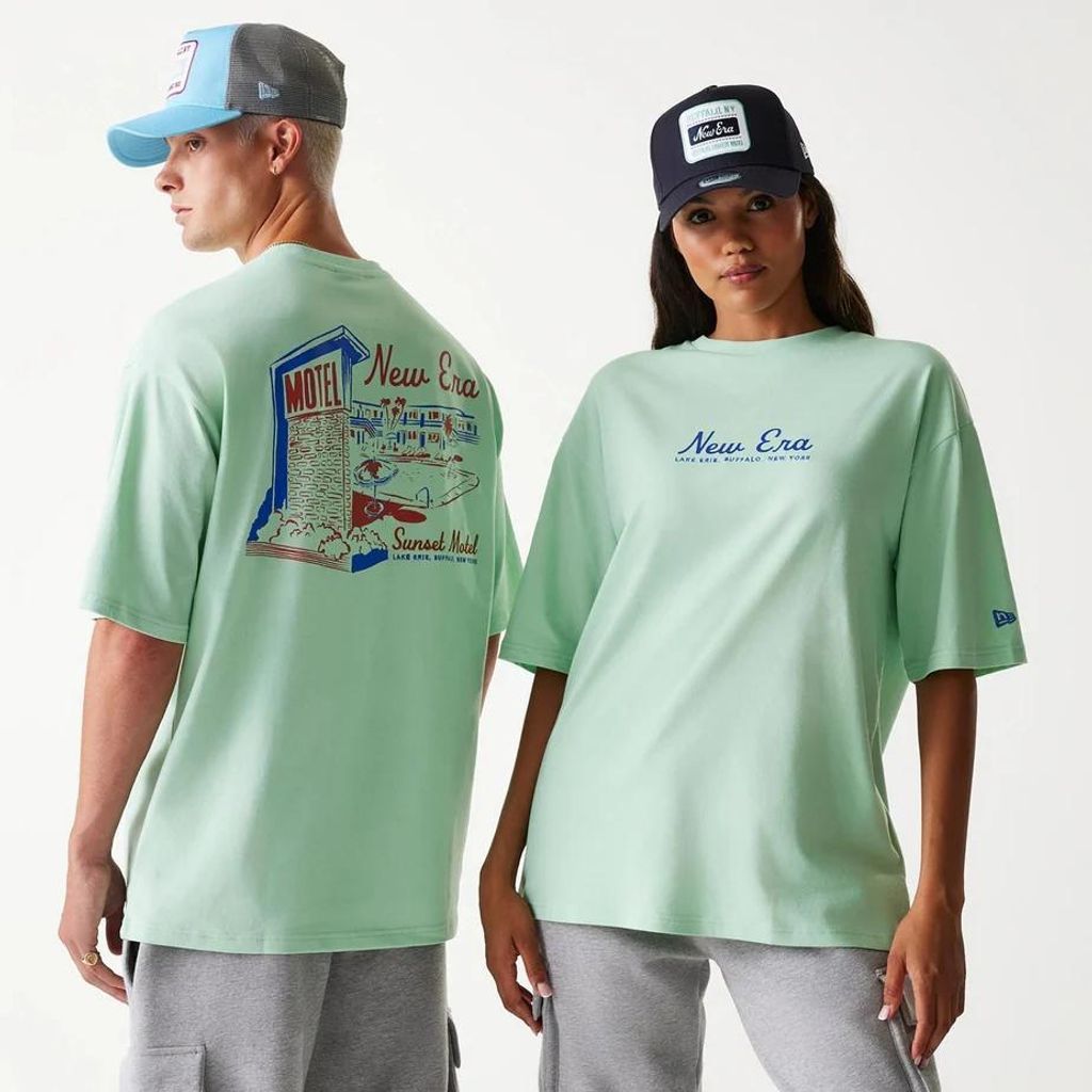 NEW ERA Vacation Graphic Oversized T-Shirt Pastellgrün Pastellgrün L