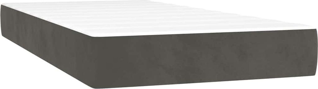 vidaXL Taschenfederkernmatratze Mittel Dunkelgrau 90x210x20 cm Samt
