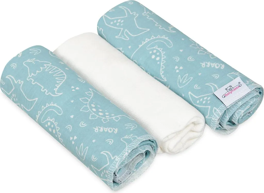 Langes Bébé Multi-usages 70x80 cm Coton Muslin Design Bleu Dinosaure