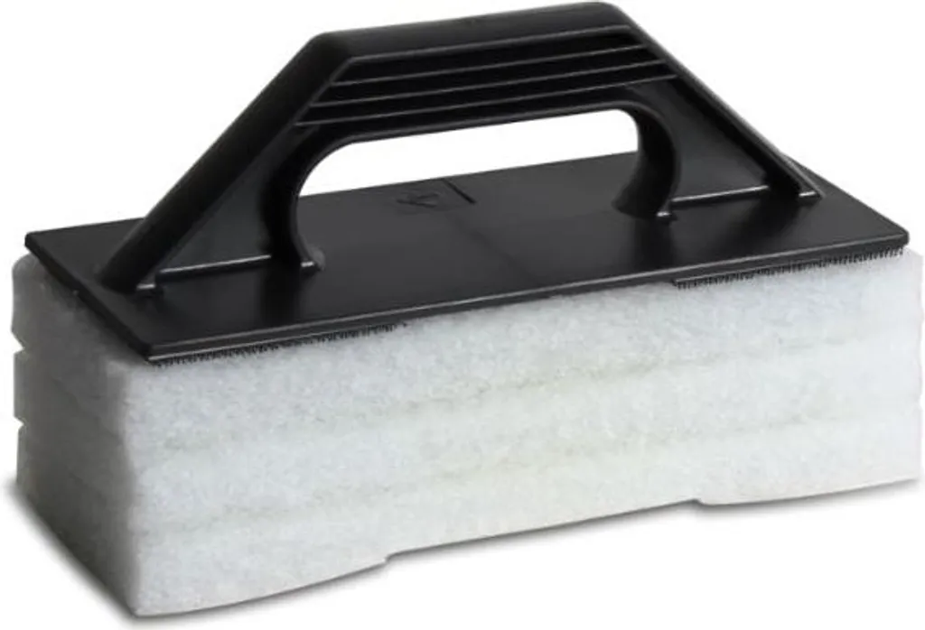 Kit de nettoyage carrelage RUBI : taloche et 3 tampons abrasifs blancs