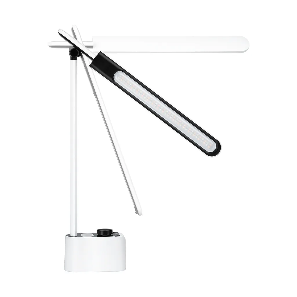 Lampe tactile 72 LED Rebel KOM1019 horloge LCD et bras articulé blanc