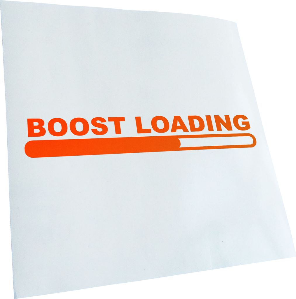 Kiwistar - Autoaufkleber - neonorange - 60 x 9 cm - Boost Loading - Heckscheibenaufkleber - Aufkleber für Auto Kfz Fahrrad, LKW, Truck Mofa