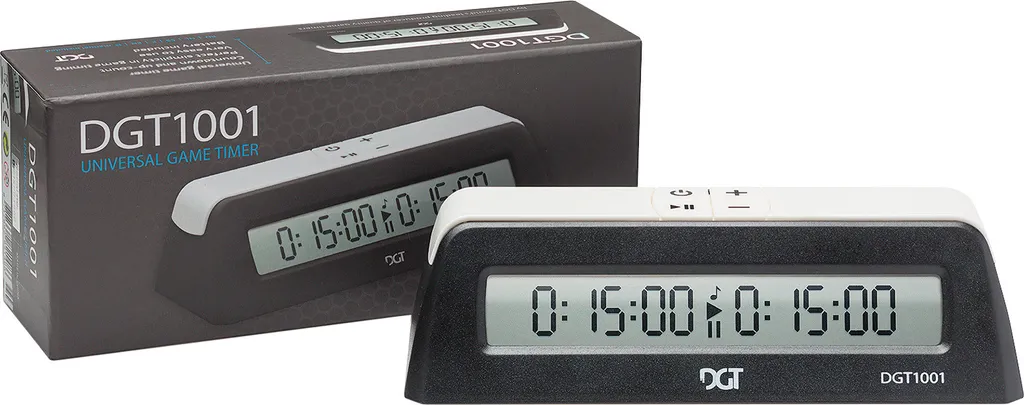 DGT 1001 Black Horloge d'échecs numérique fiable pour clubs et écoles
