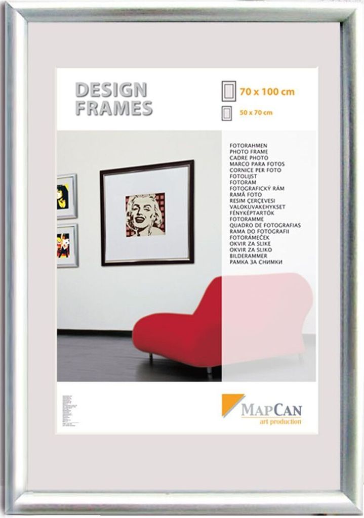 Kunststoff Bilderrahmen Design Frames silber, 50 x 70 cm Produktbild 