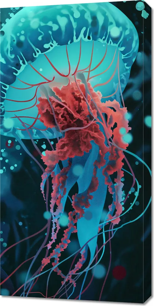 Quadro 50x100 cm Medusa Danza con le acque | Tela Moderna Arredo Casa