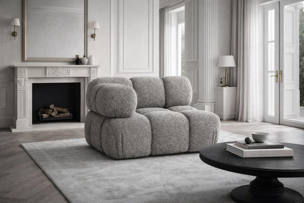 Kaiser Möbel Eckmodul modern für modulares System, Stoff Abriamo, Braun, Selia