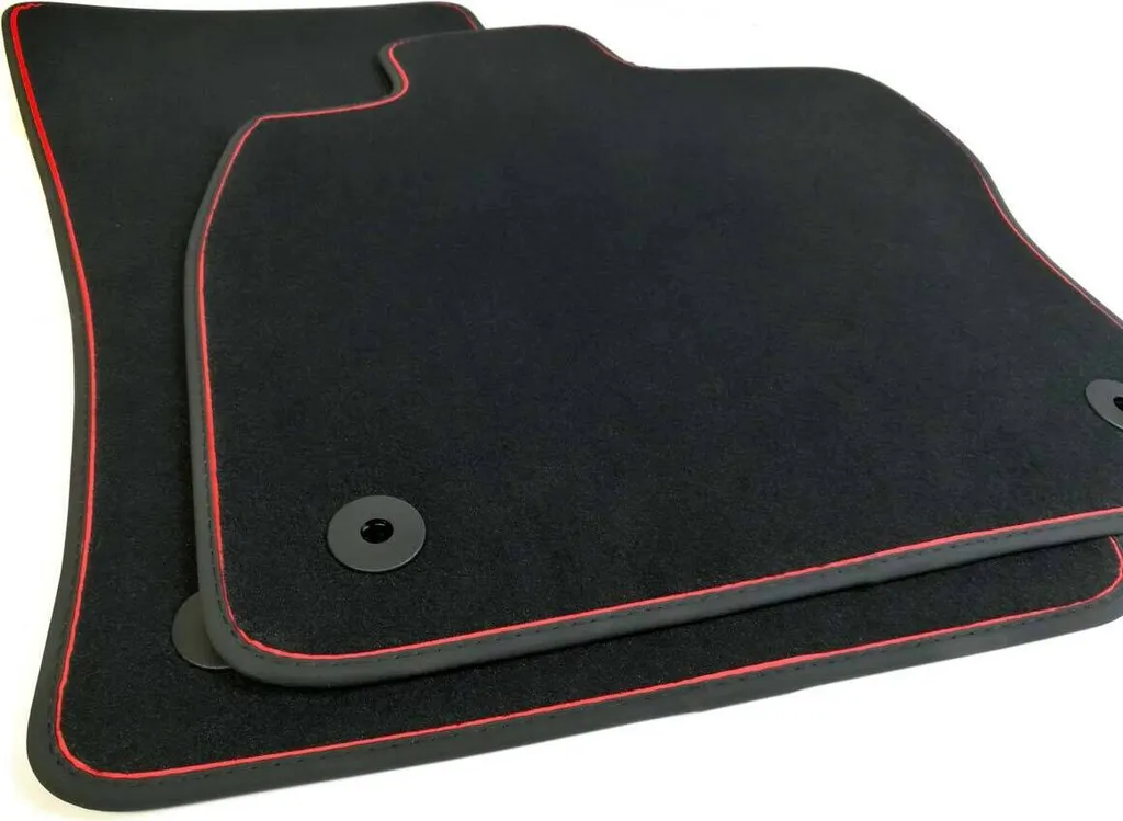 Tappetini Seat Leon III 5F Sport Premium: Velour Nero e Banda Rossa
