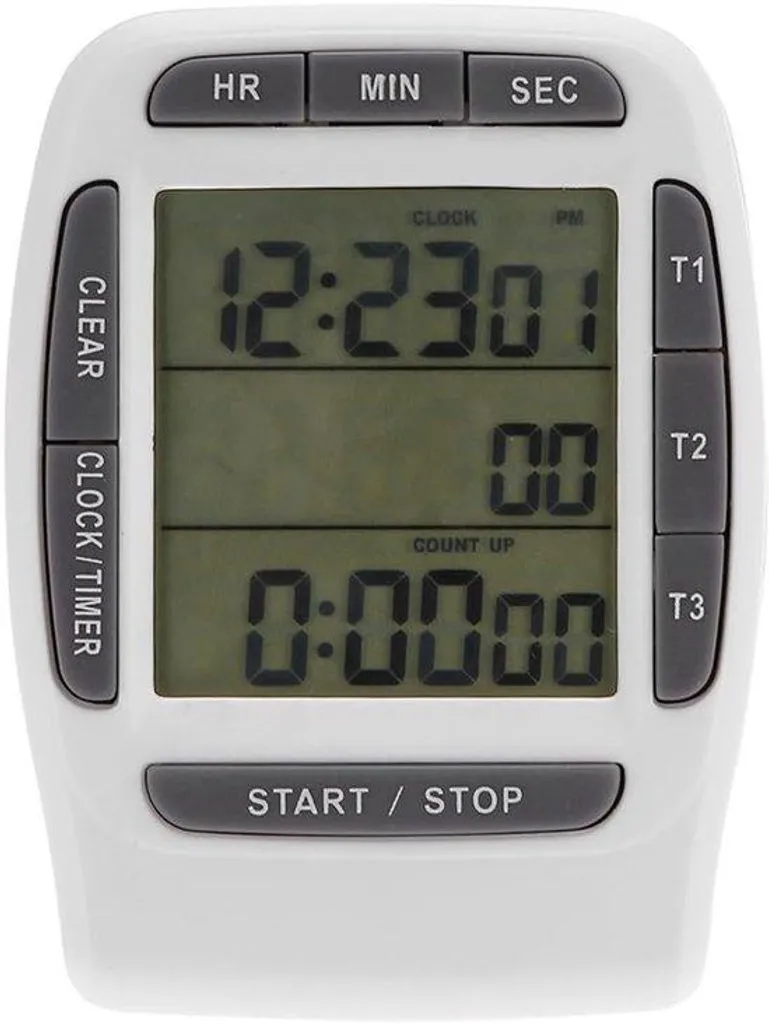Minuteur de cuisine numérique LCD 3 lignes avec fonction alarme précise