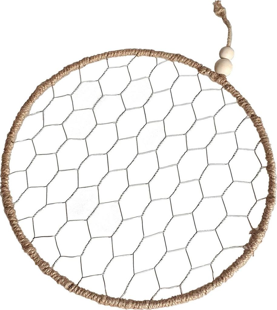 Dekoring mit Gitterfläche und Jutekordel zum Aufhängen - 43961-017