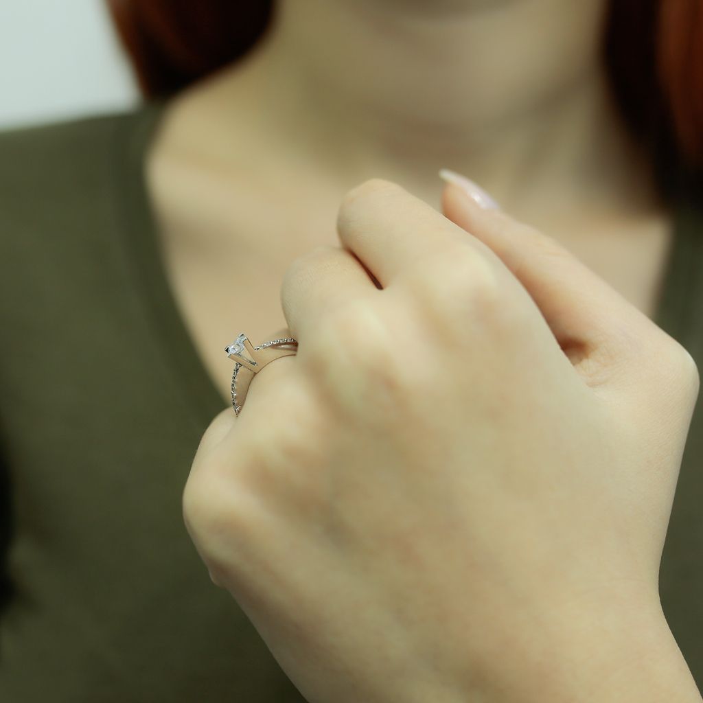 0,40 Carat Solitär Diamantring 14 Karat Weißgold - 49 (15,60 mm)