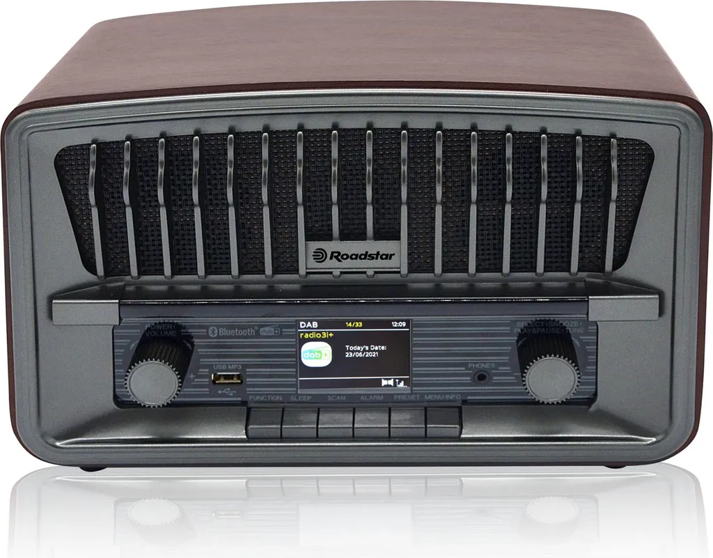 Radio Stéréo Bluetooth DAB+ Roadstar HRA-270D+BT Double Réveil et USB
