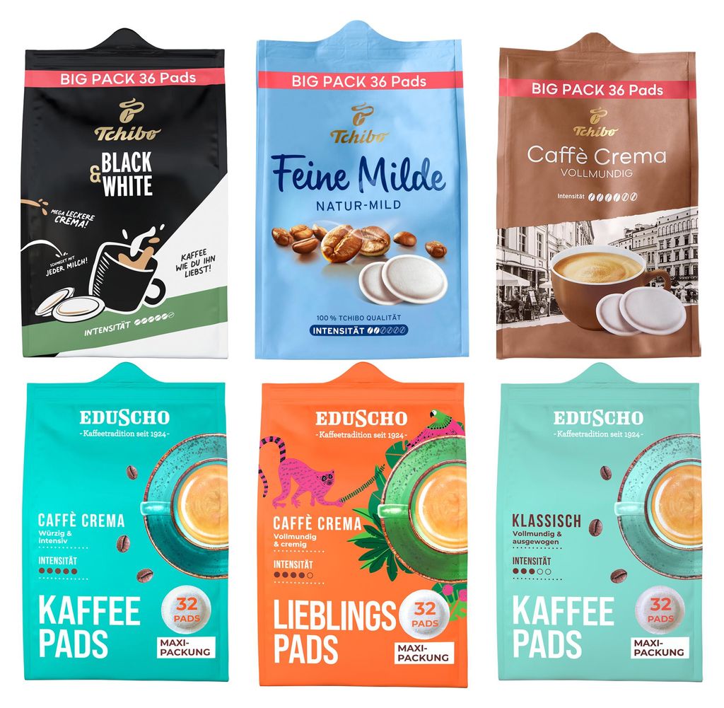 Tchibo Eduscho Kaffeepadmix Probierset Vielfaltspaket, Produktbild 
