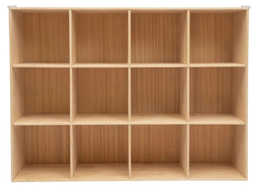 Meuble de rangement 12 casiers bibliothèque bois massif extra-profonde - 4