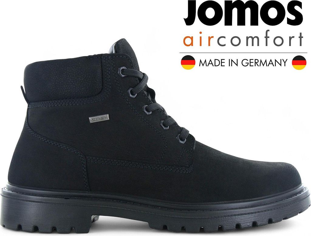 JOMOS Alpina Boots - Herren Winter Stiefel Schuhe - Leder Schwarz 456807-476-000 , EU 42 UK 8