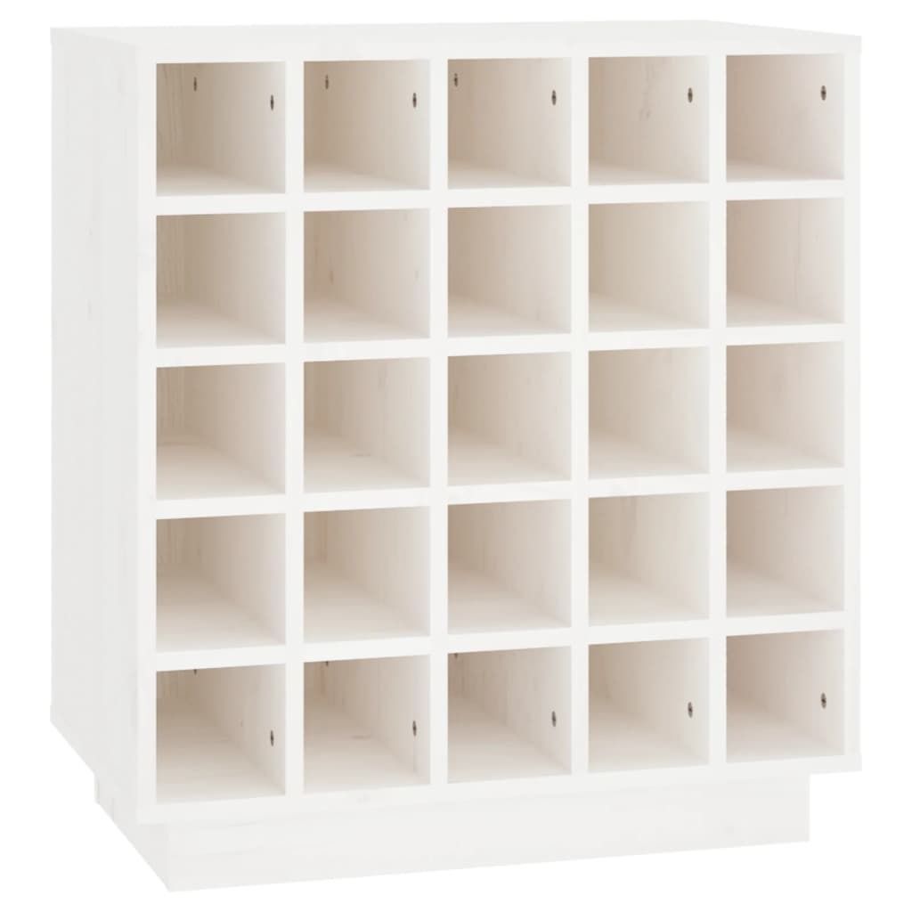 Weinregal Weiß 55,5x34x61 cm Massivholz Kiefer