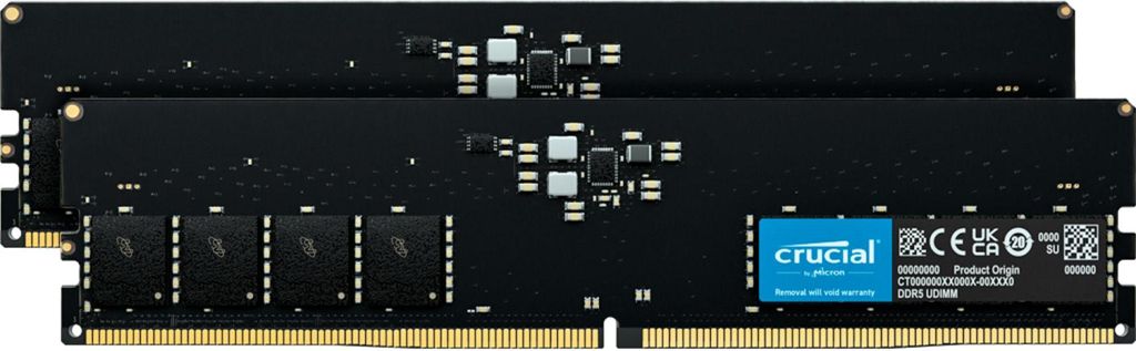 Crucial DDR5-5600 Kit 64 GB 2x32 GB UDIMM CL46 (16Gbit) Immagine del prodotto 